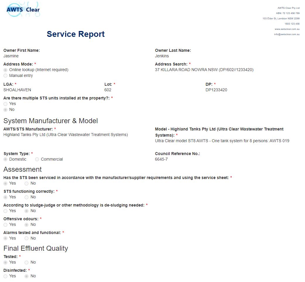 Service Report